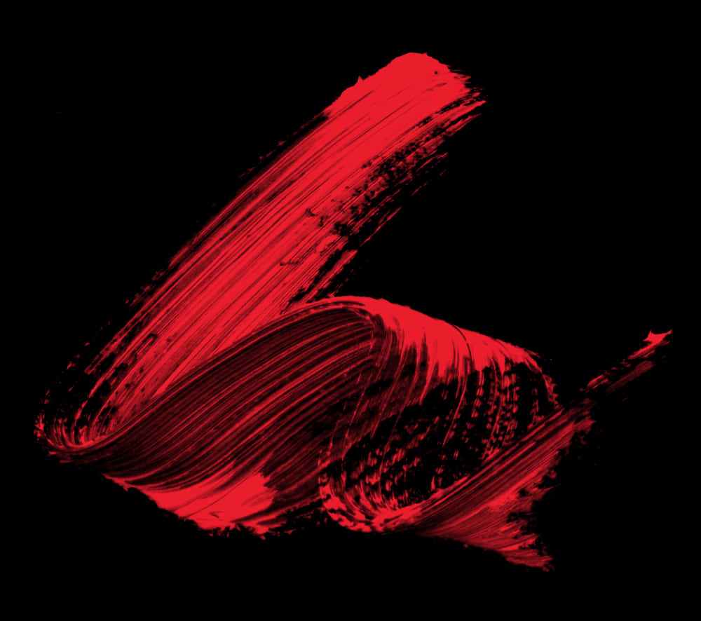 Vibrant Red Brush Strokeon Black PNG