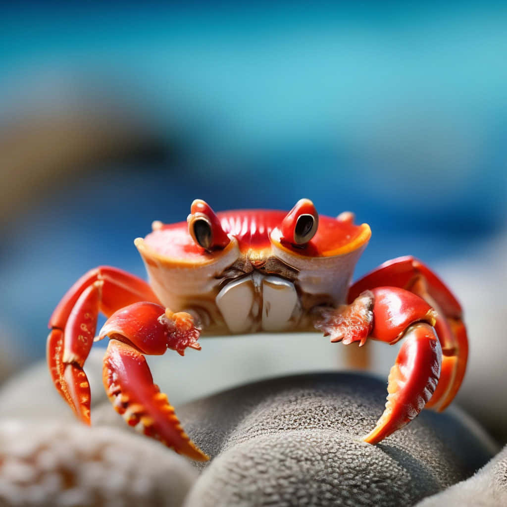 Vibrant Red Crab Closeup Wallpaper