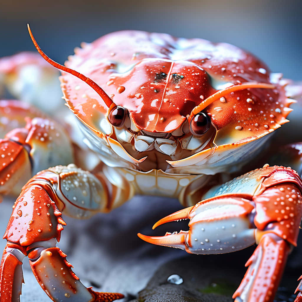 Vibrant Red Crab Closeup Wallpaper