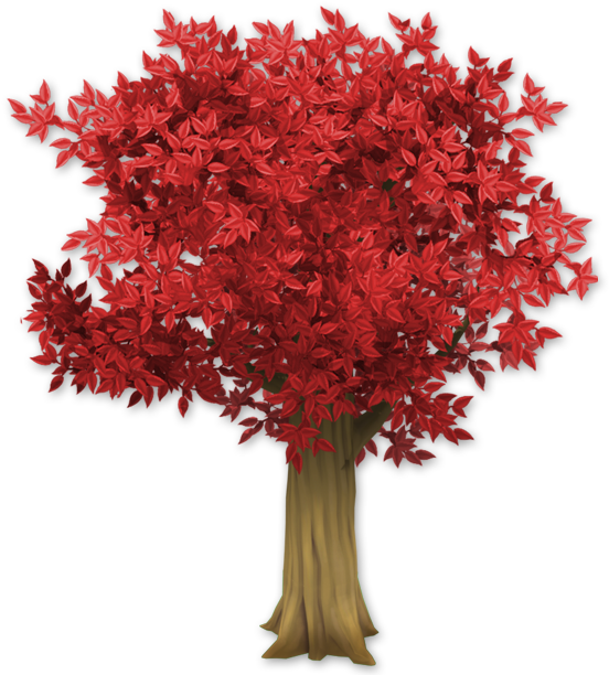 Vibrant Red Flower Tree Illustration PNG