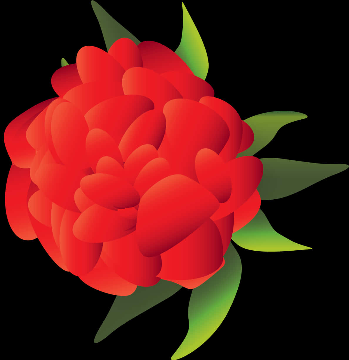 Vibrant_ Red_ Flower_ Vector_ Graphic PNG