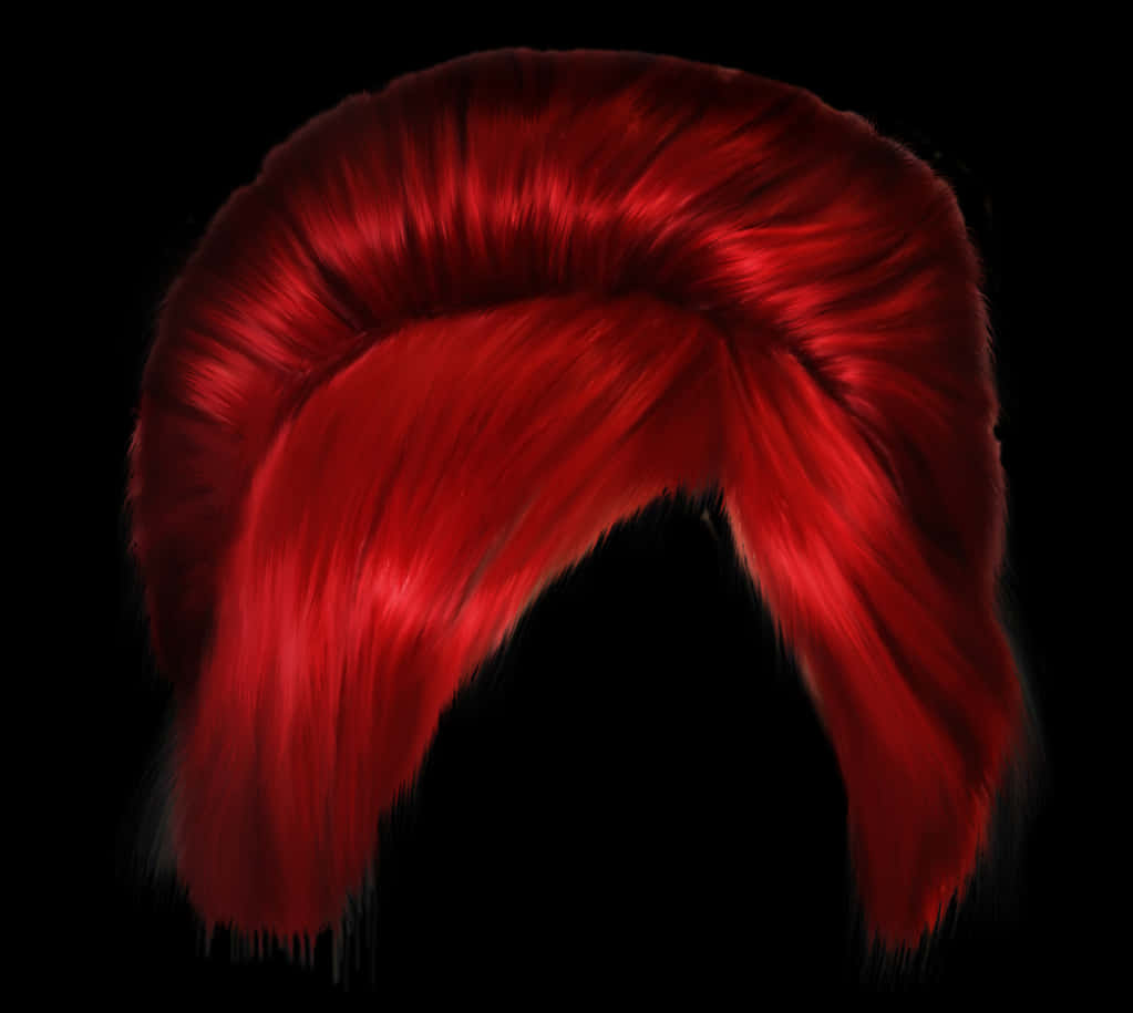 Vibrant_ Red_ Hairstyle_ Illustration PNG