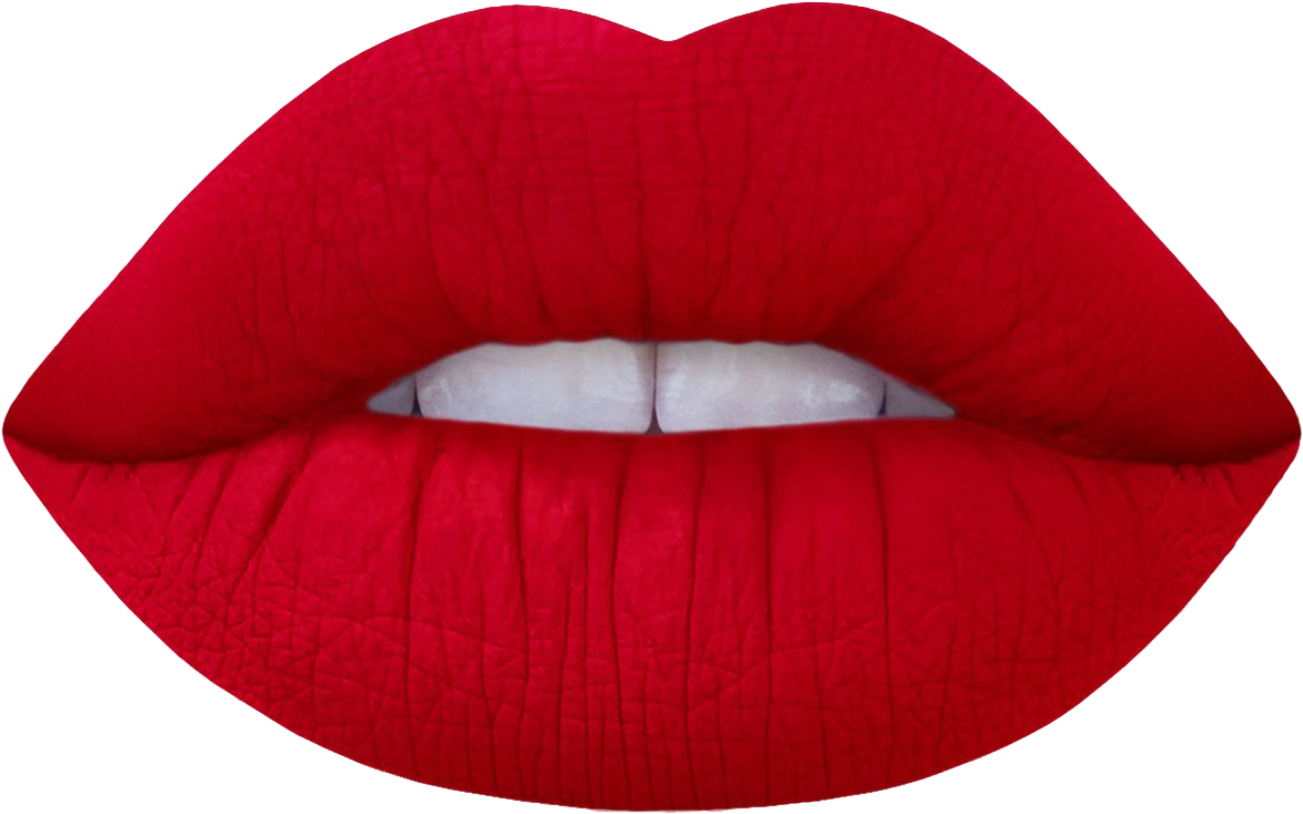 Vibrant Red Lips Closeup PNG
