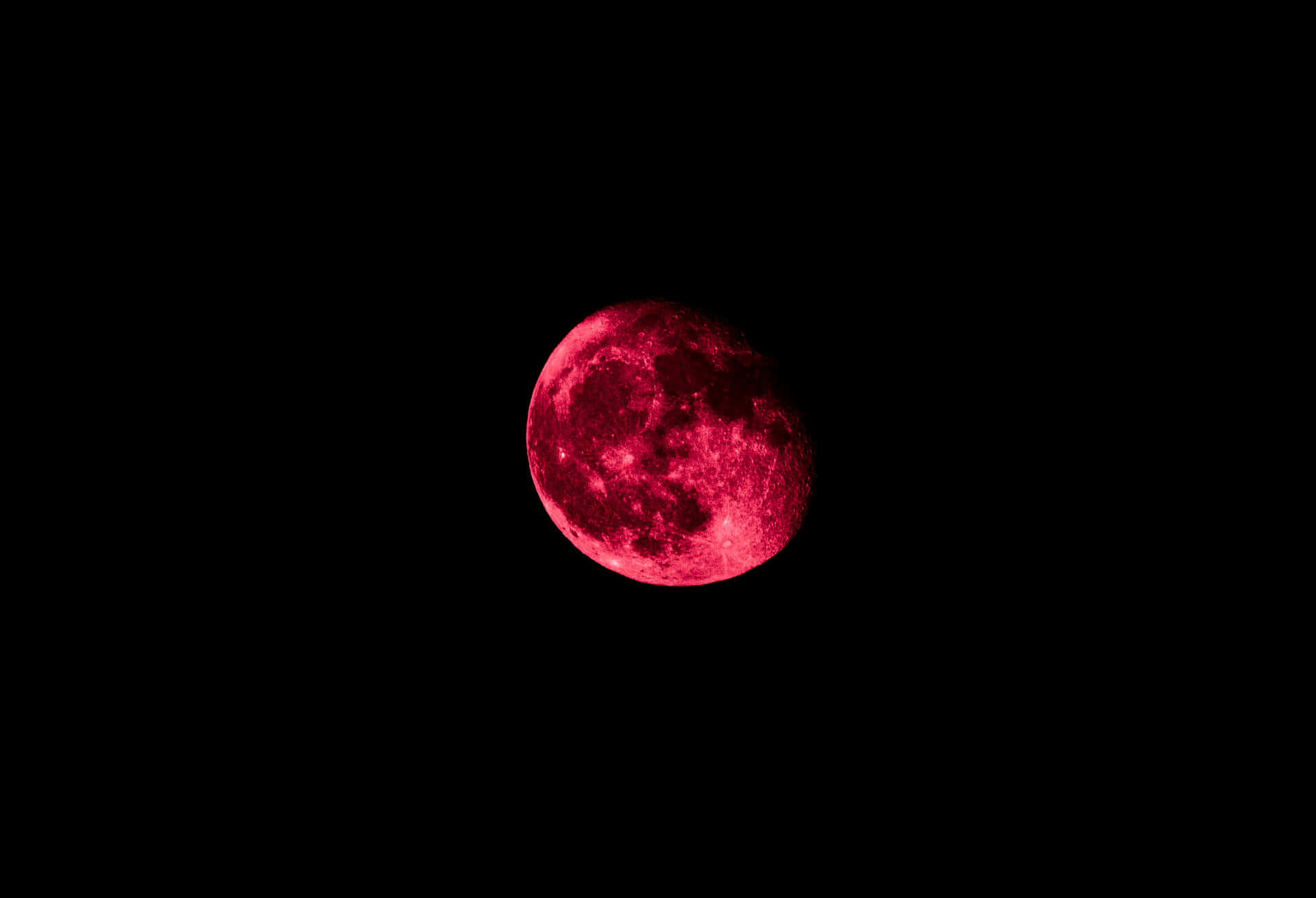 Vibrant Red Moon Night Sky Wallpaper