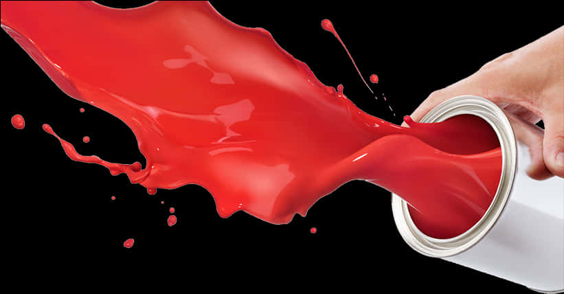 Vibrant Red Paint Splash PNG
