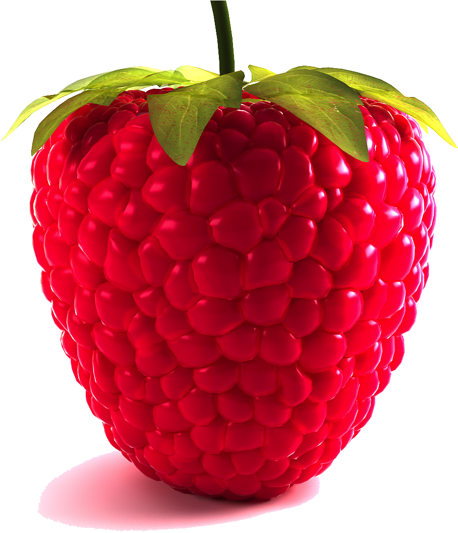 Vibrant Red Raspberry Isolated.png PNG