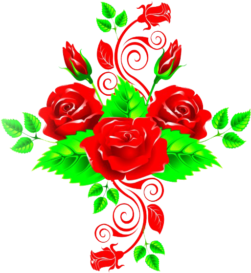 Vibrant Red Roses Graphic PNG