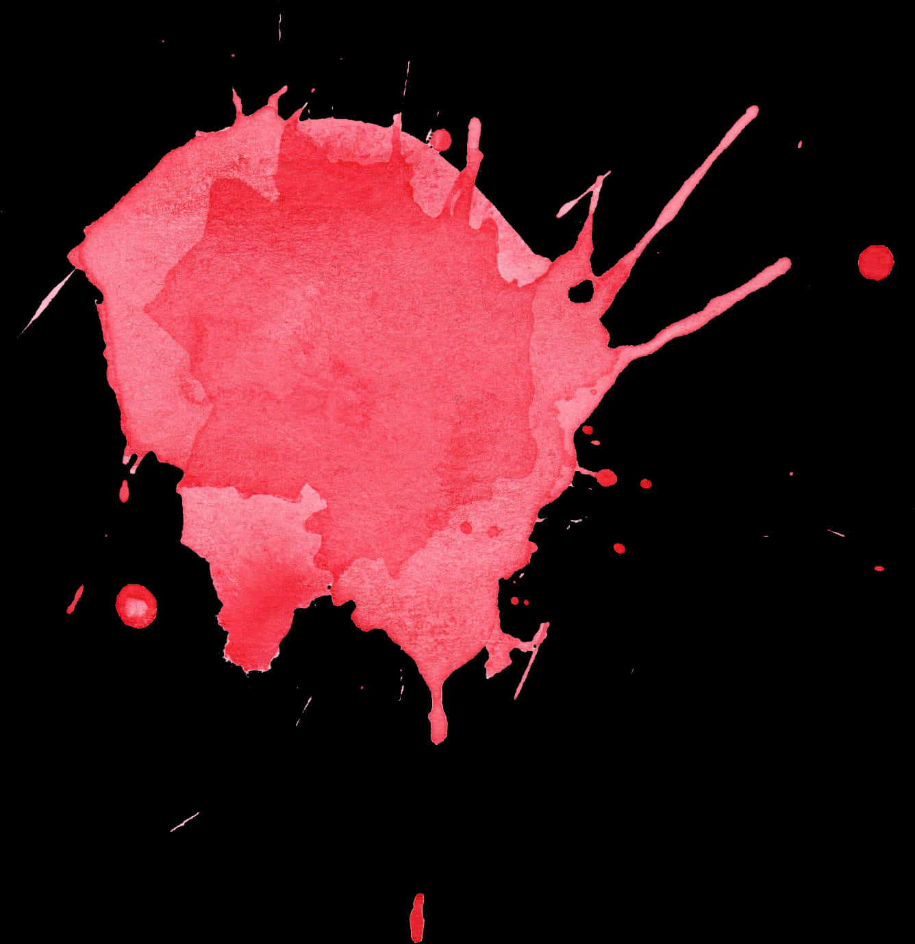 Vibrant Red Watercolor Splash PNG