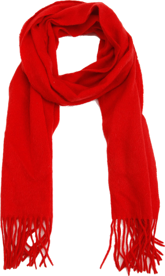Vibrant Red Wool Scarf PNG