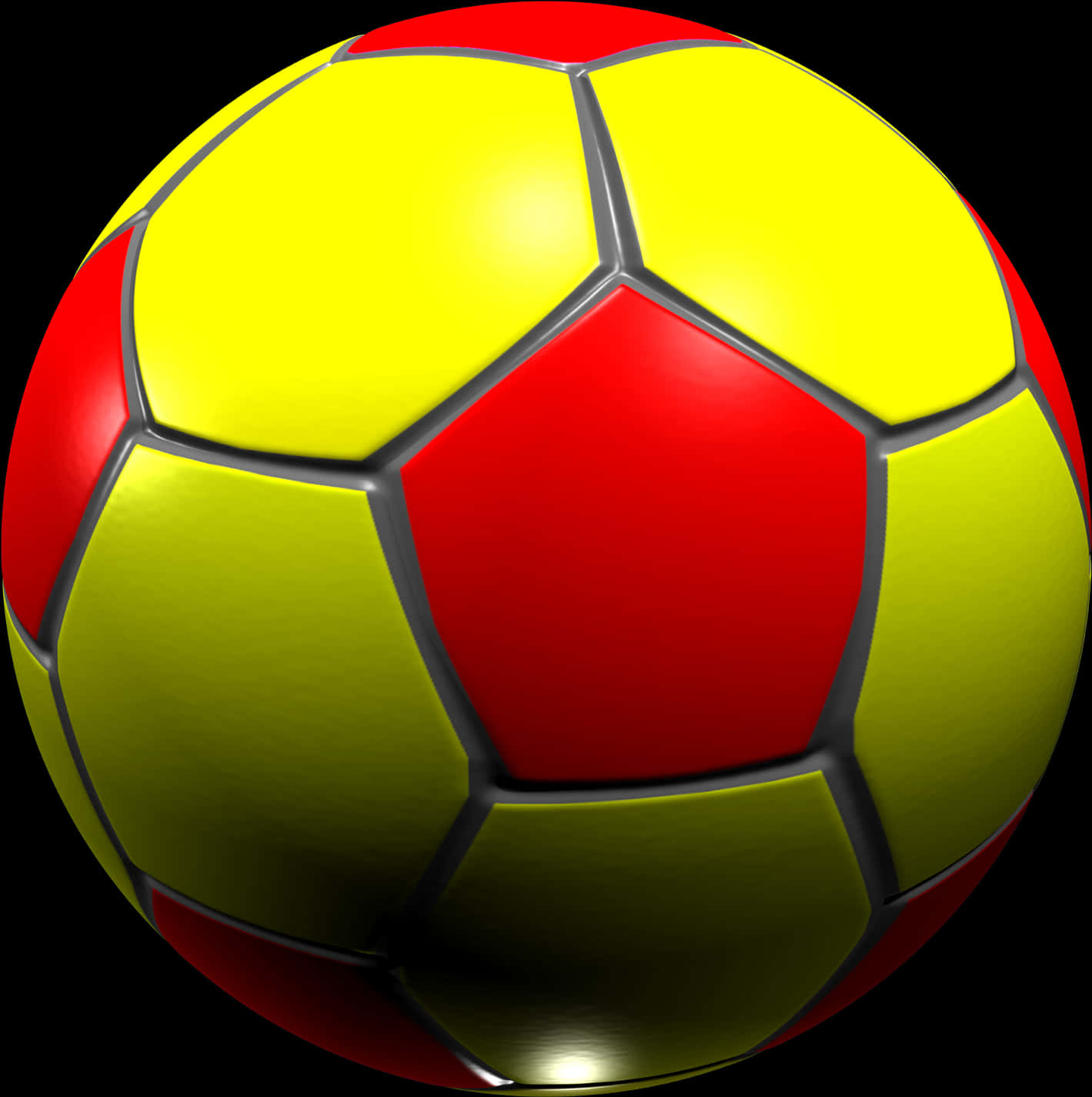 Vibrant Redand Yellow Soccer Ball PNG