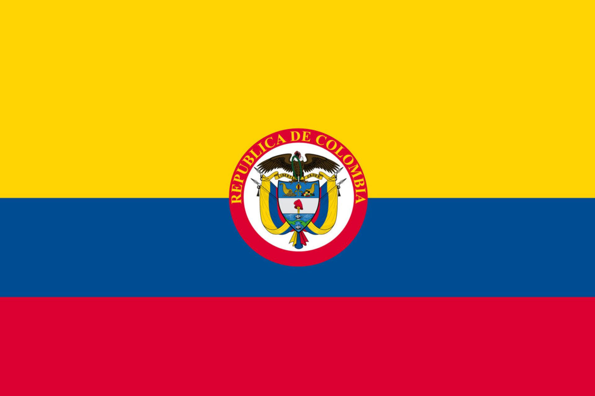 Vibrant Republic of Colombia Flag Waving in the Air Wallpaper