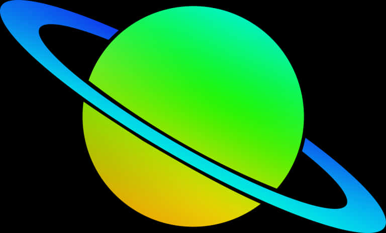 Vibrant Ringed Planet Graphic PNG