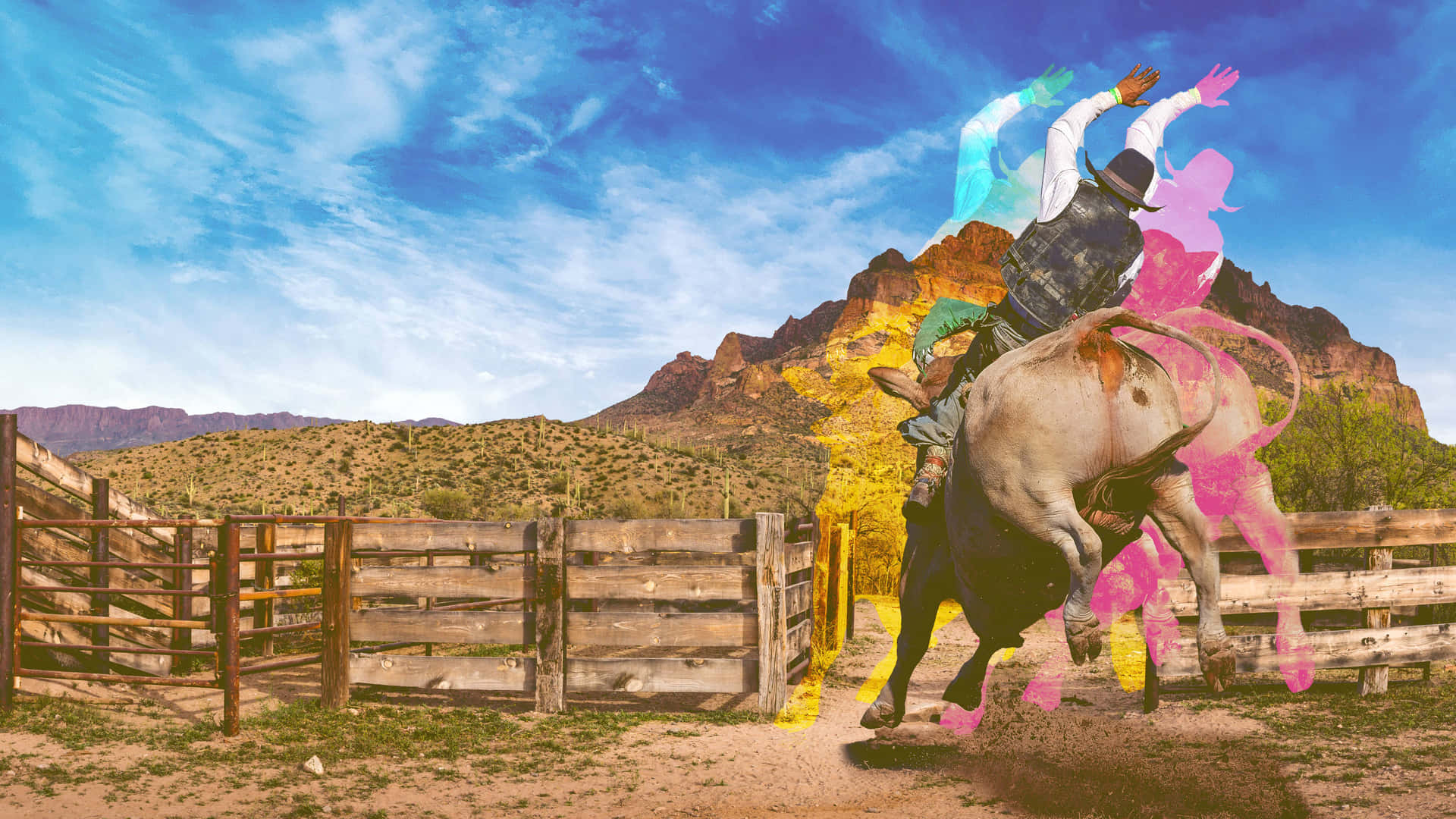 Vibrant_ Rodeo_ Action Wallpaper