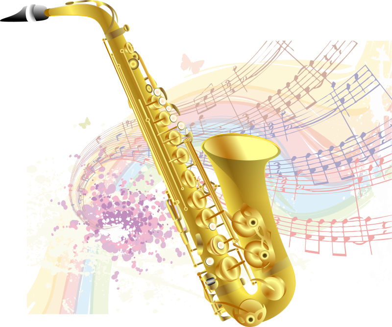 Vibrant Saxophone Musical Expression PNG