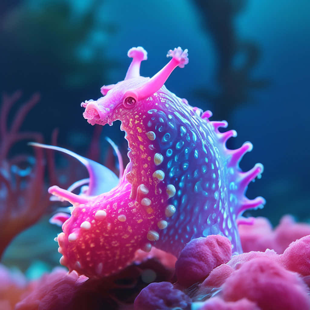 Vibrant Sea Slugin Coral Reef Wallpaper
