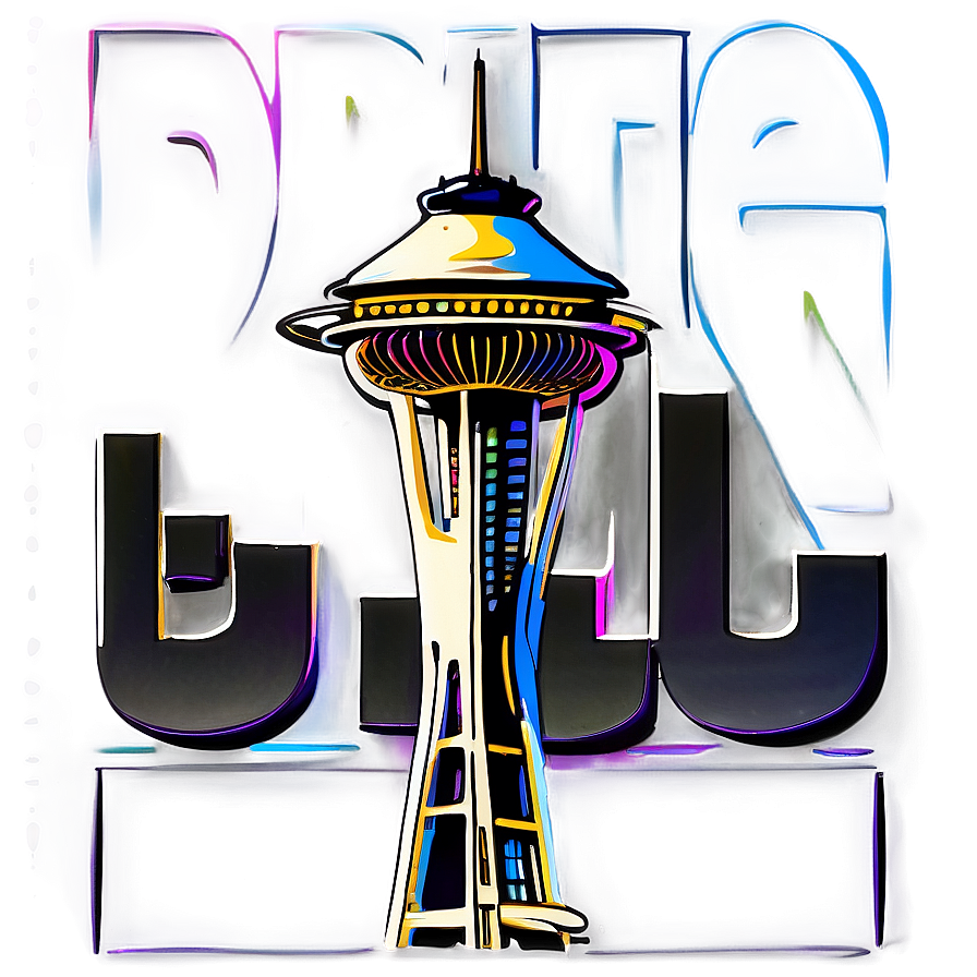 Vibrant Seattle Skyline Art Png 80 PNG