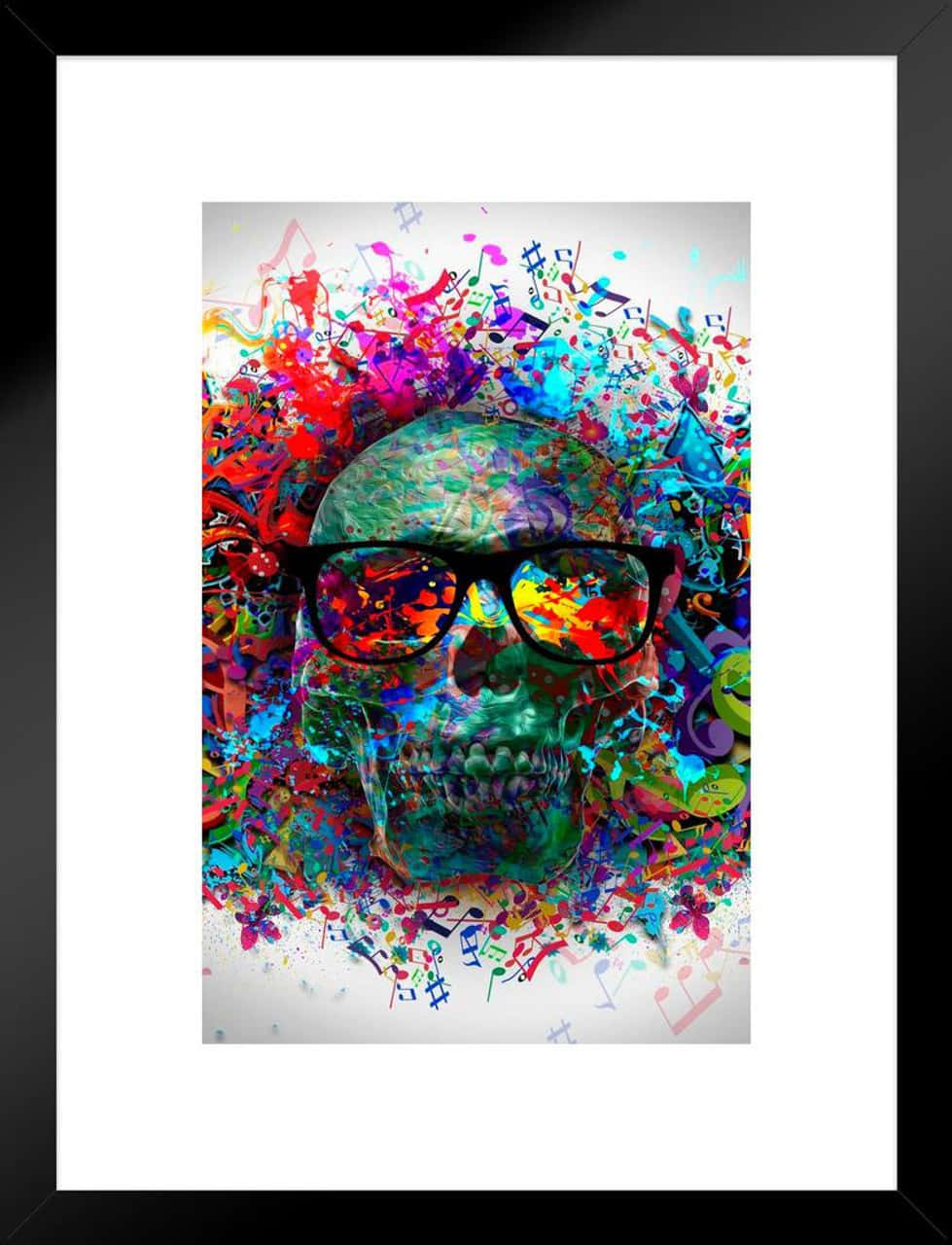 Vibrant Skull Graffiti Art Wallpaper