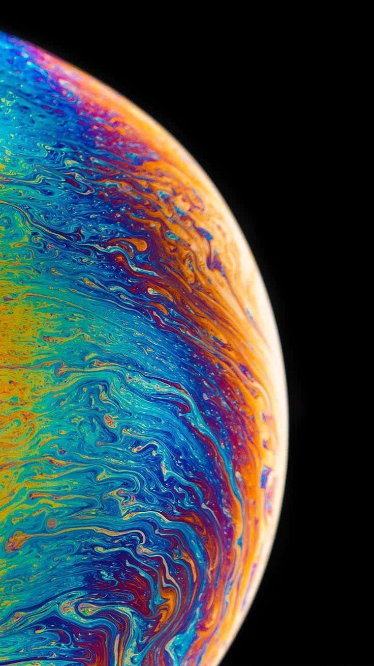 Vibrant Soap Bubble Planet Wallpaper