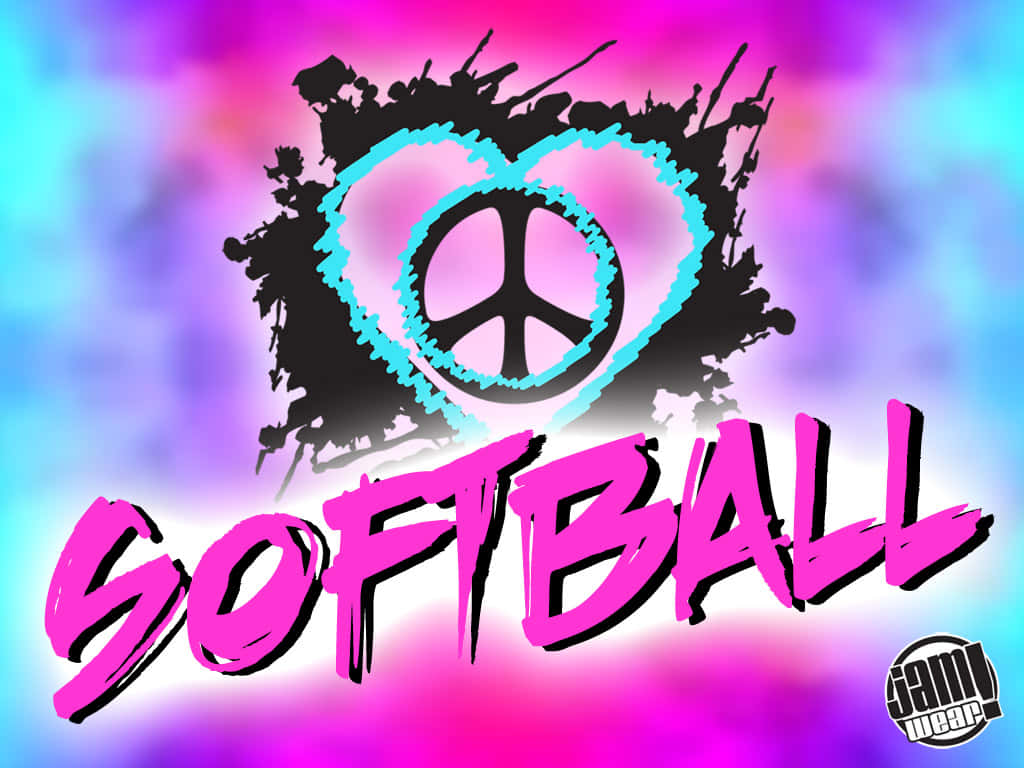 Vibrant_ Softball_ Peace_ Sign_ Graffiti Wallpaper
