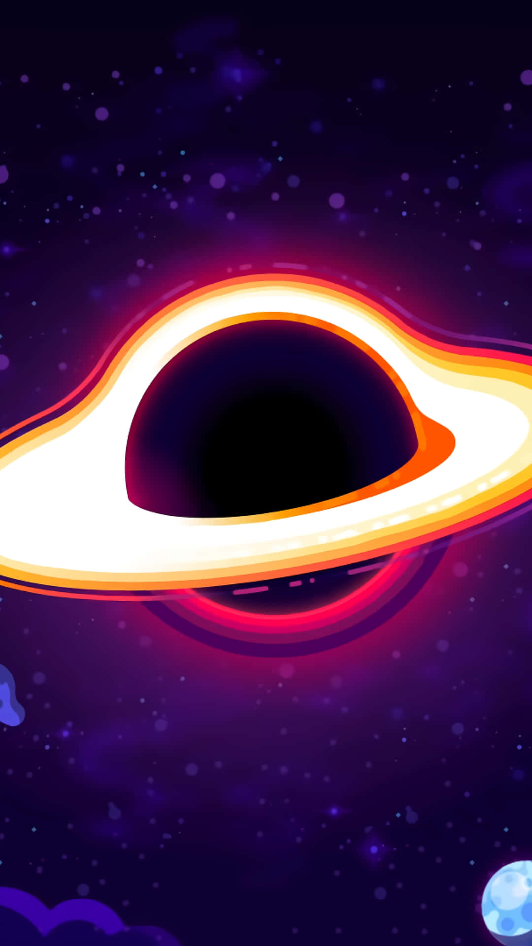 Vibrant Space Black Hole Illustration Wallpaper