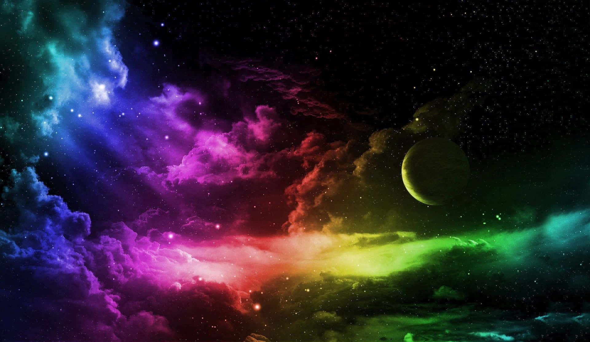 Vibrant Space Rainbow Wallpaper