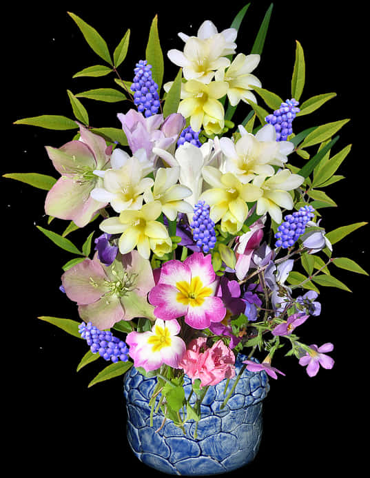 Vibrant Spring Flower Arrangement PNG