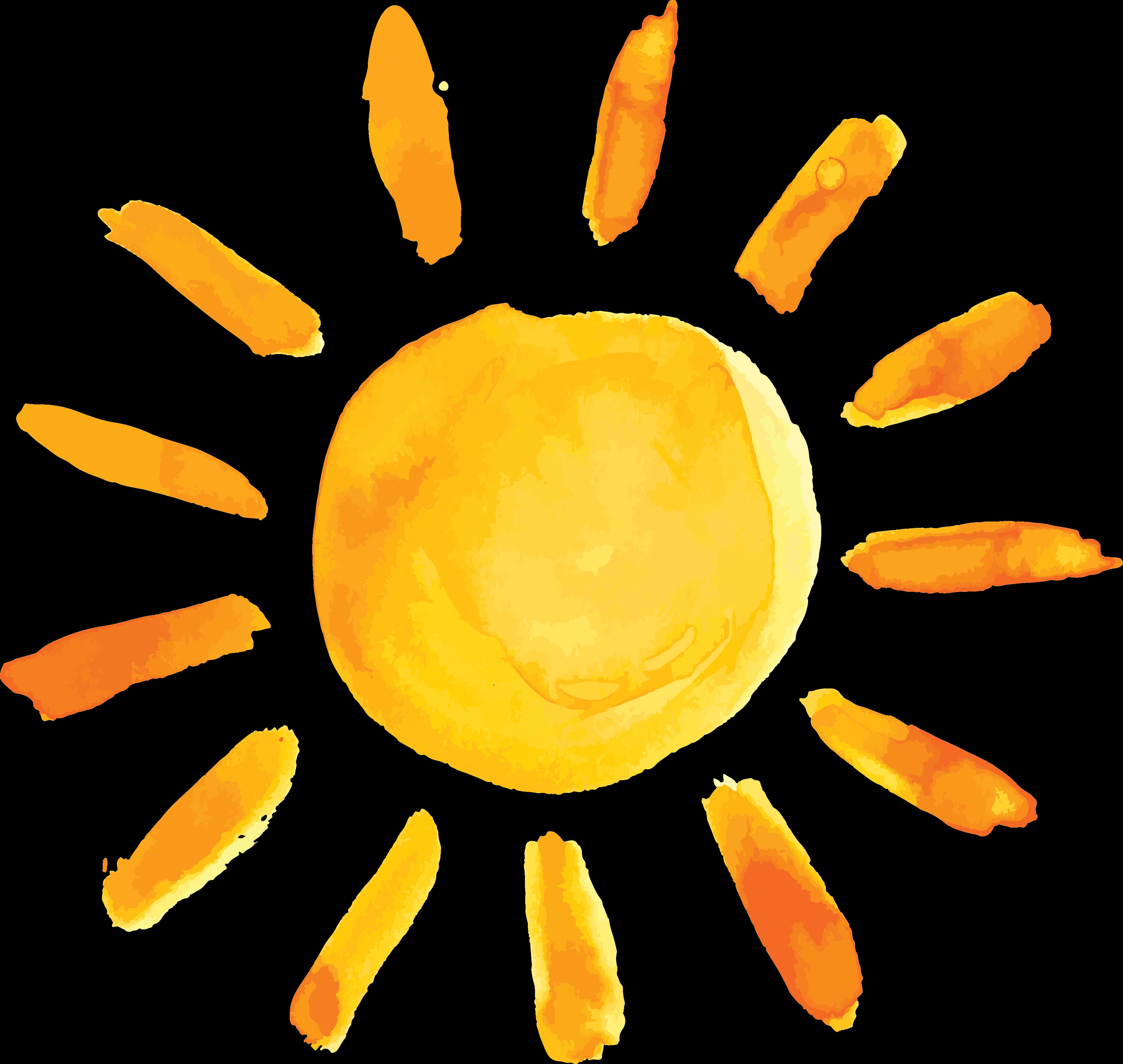 Vibrant Sun Illustration Transparent Background PNG