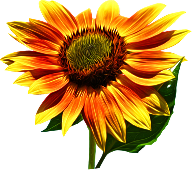 Vibrant Sunflower Artwork PNG