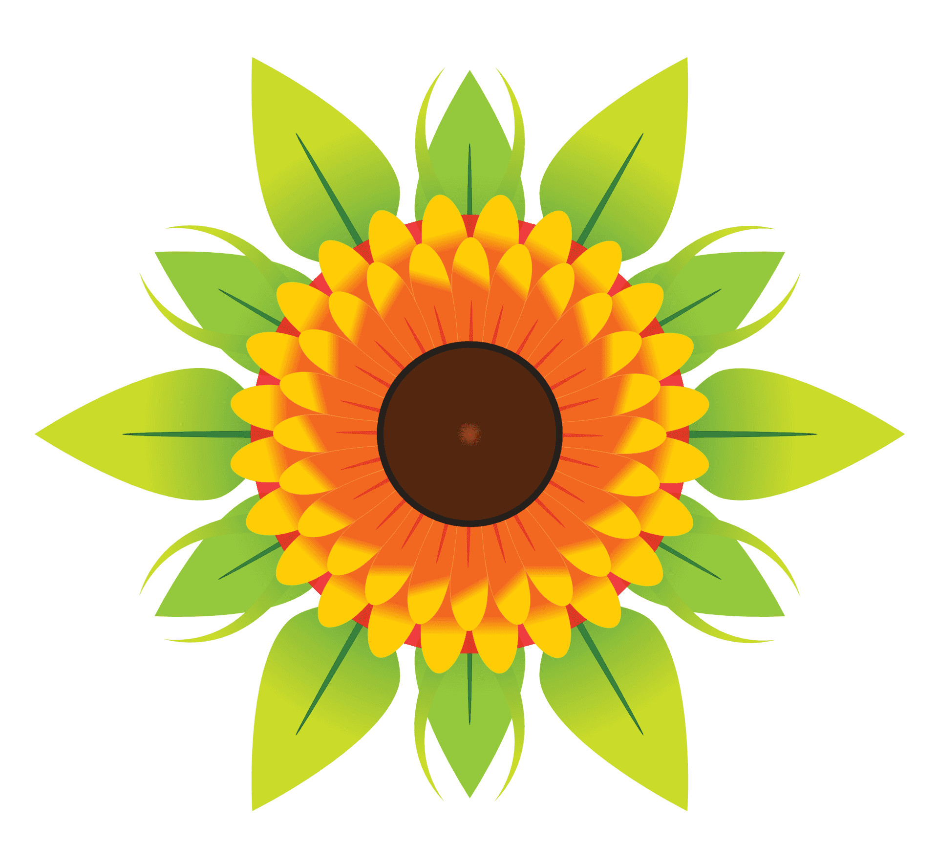 Vibrant Sunflower Graphic PNG