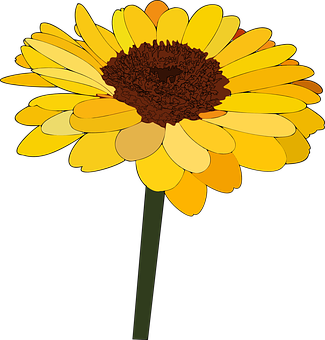 Vibrant Sunflower Illustration PNG