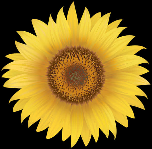 Vibrant_ Sunflower_ Illustration PNG