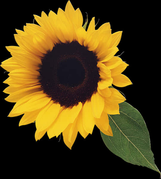 Vibrant Sunflower Single Bloom PNG