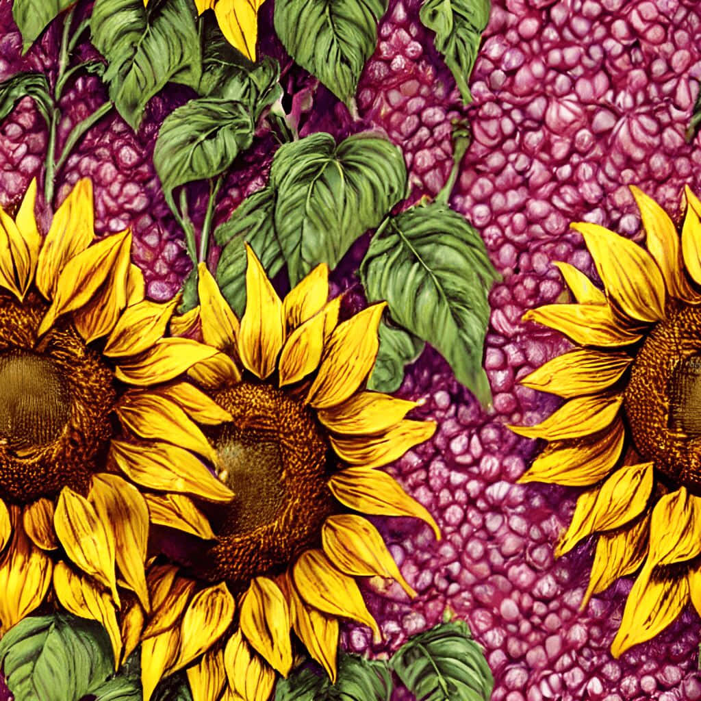 Vibrant Sunflowerson Purple Backdrop.jpg Wallpaper