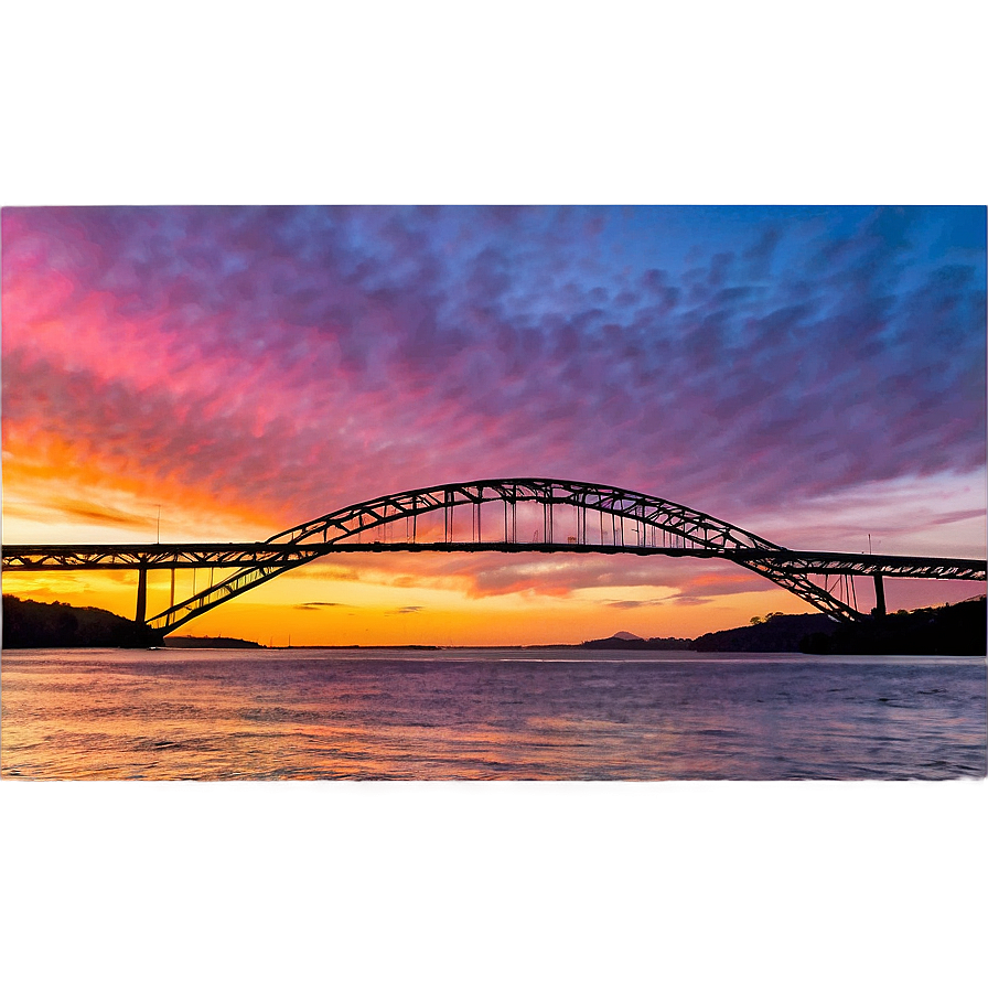 Vibrant Sunset Bridge Png 05242024 PNG