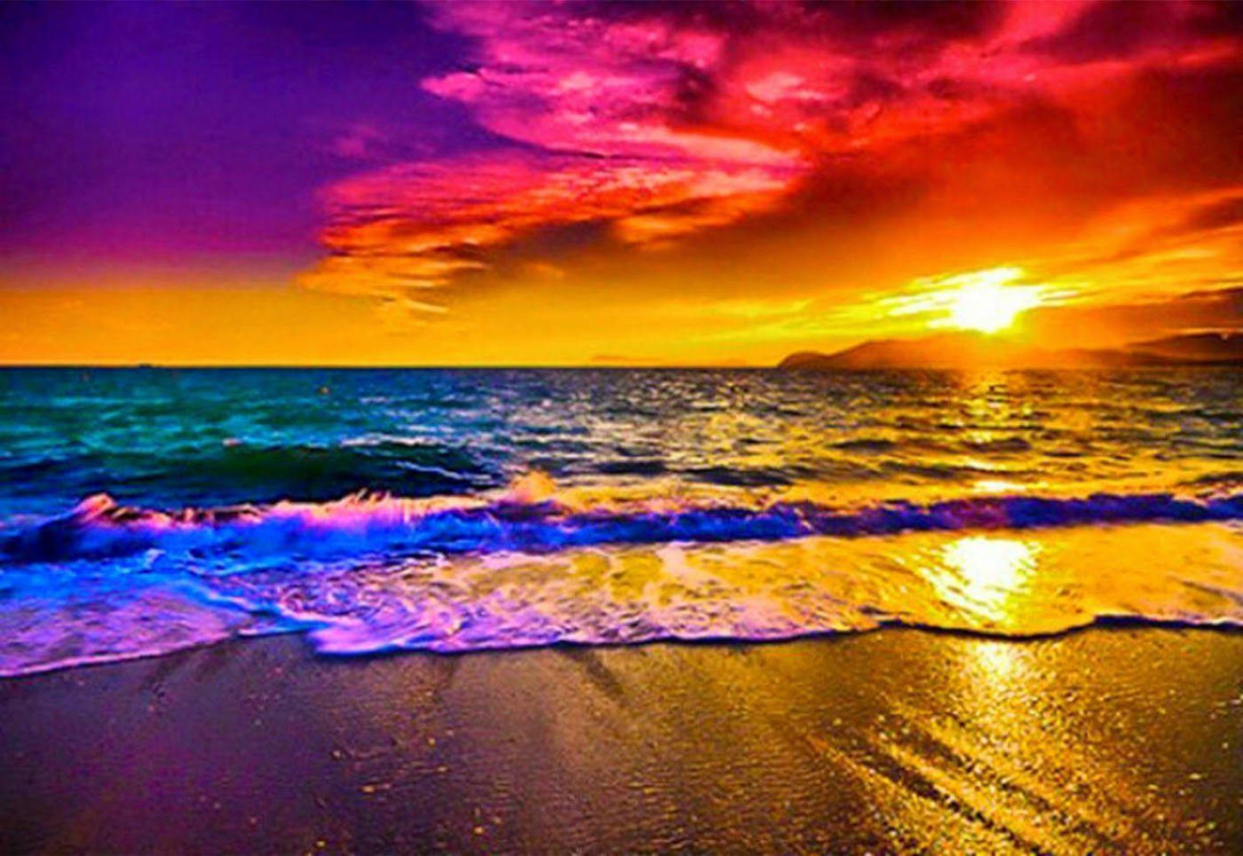Coloresvibrantes De Un Atardecer En El Océano. Fondo de pantalla