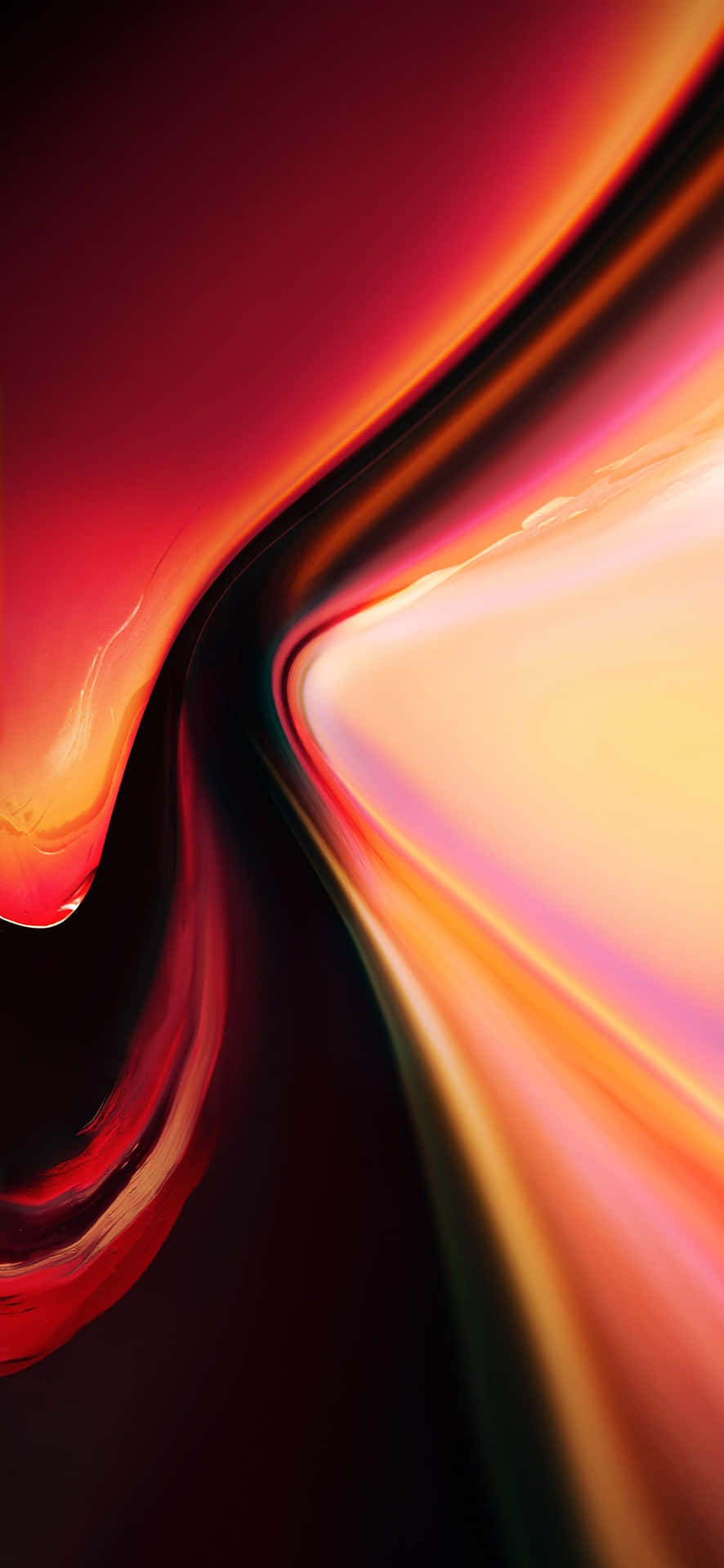 En rød og orange abstrakt baggrund med en sløret baggrund. Wallpaper