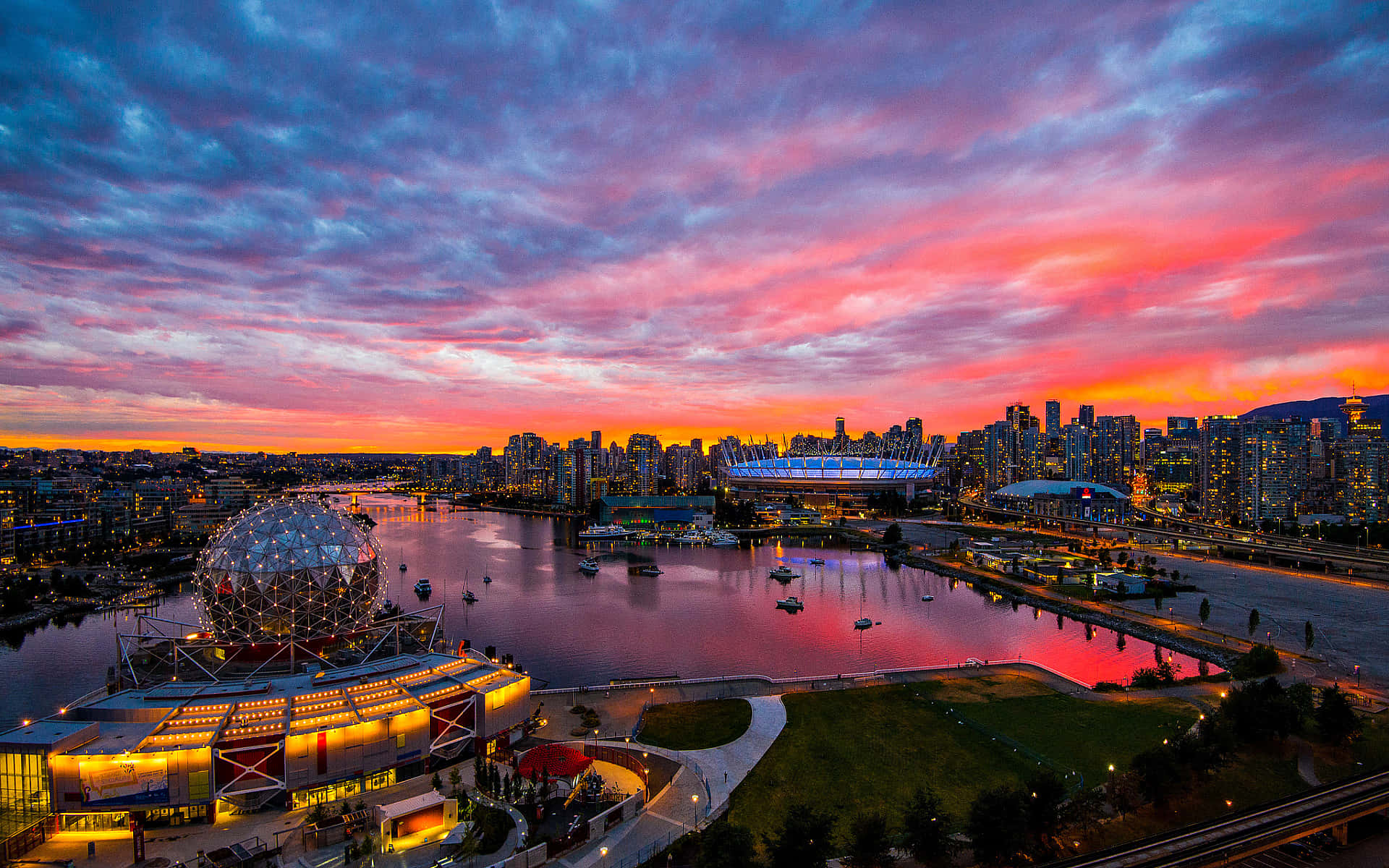 Vibrant Surrey Cityscape At Sunset Wallpaper