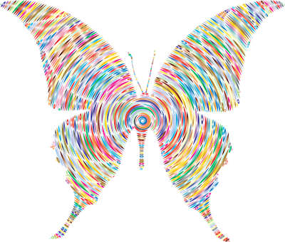 Vibrant Swirl Butterfly Art PNG