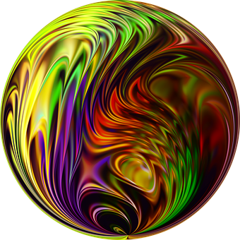 Vibrant Swirl Sphere Art PNG