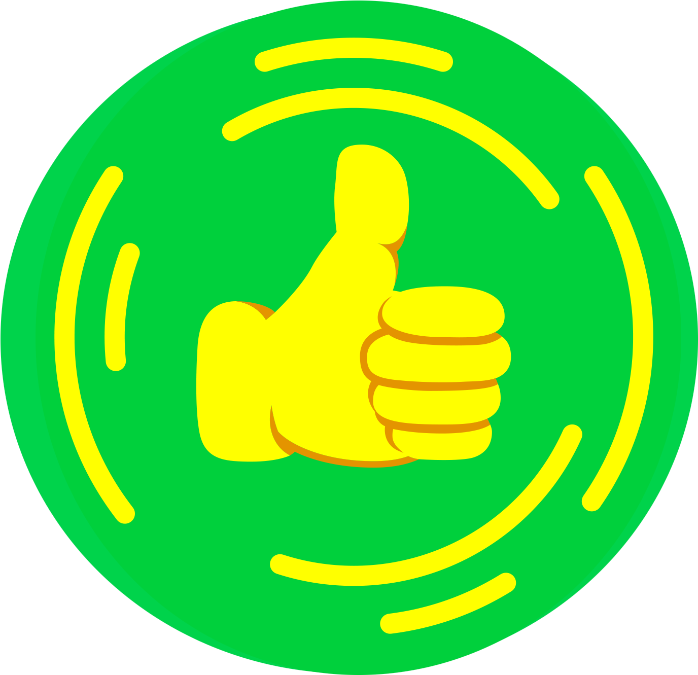 Vibrant Thumbs Up Emoji Green Background.png PNG