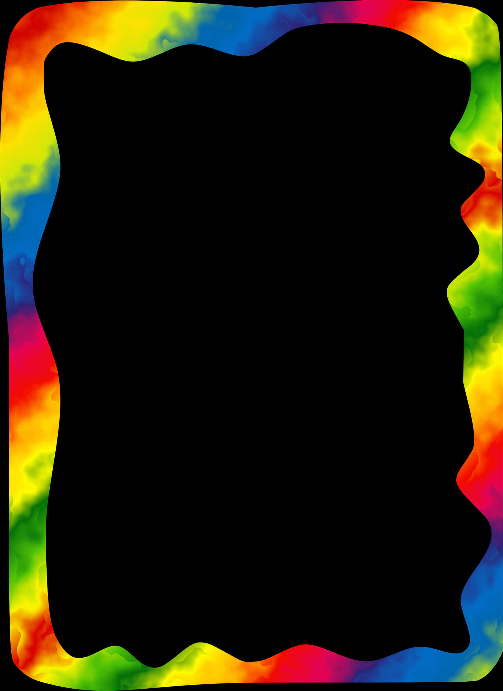 Vibrant Tie Dye Frame PNG