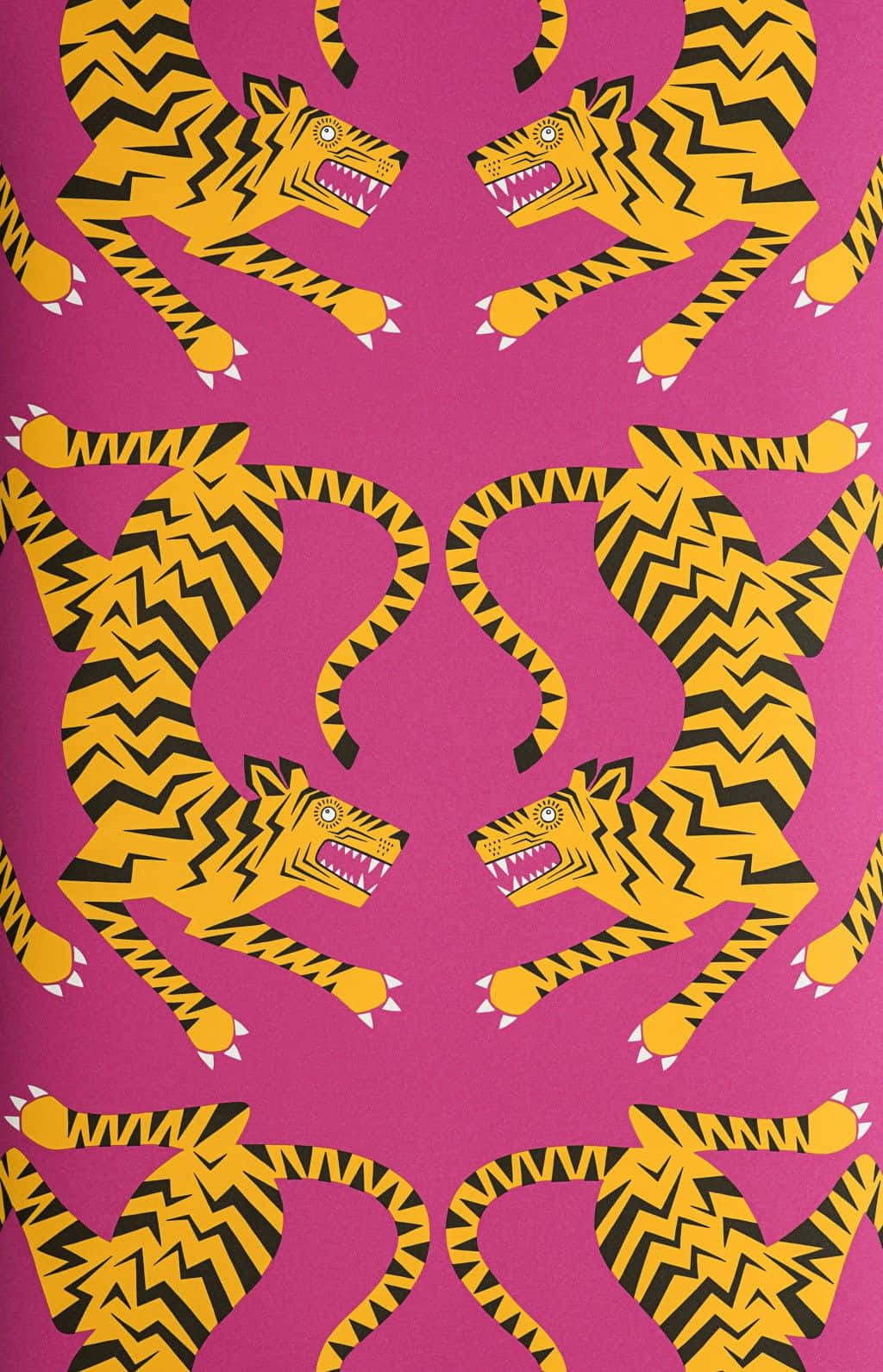 Vibrant Tiger Pattern Art Wallpaper