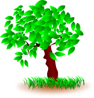 Vibrant Tree Graphic Illustration PNG