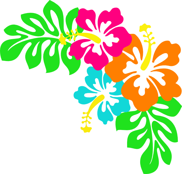 Vibrant Tropical Floral Graphic PNG