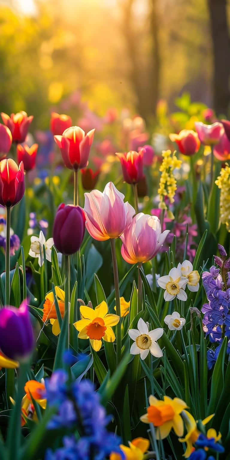 Vibrant_ Tulip_ Garden_ Sunset.jpg Wallpaper