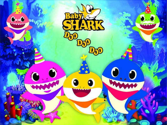 Vibrant Underwater Adventure With Pinkfong Baby Shark Wallpaper