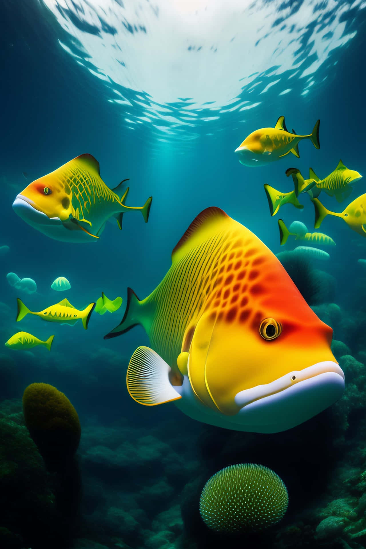 Vibrant_ Underwater_ Scene_with_ Fish Wallpaper