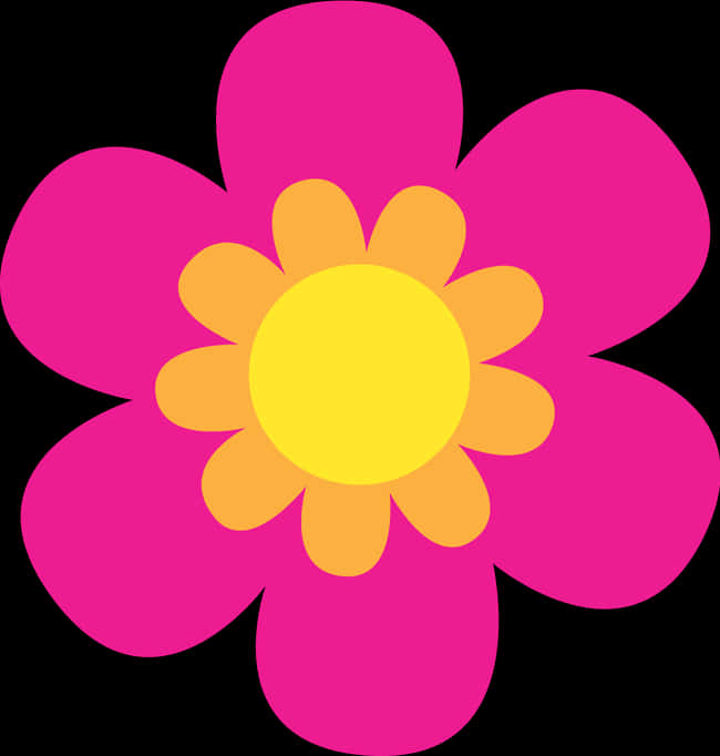 Vibrant Vector Flower Illustration PNG