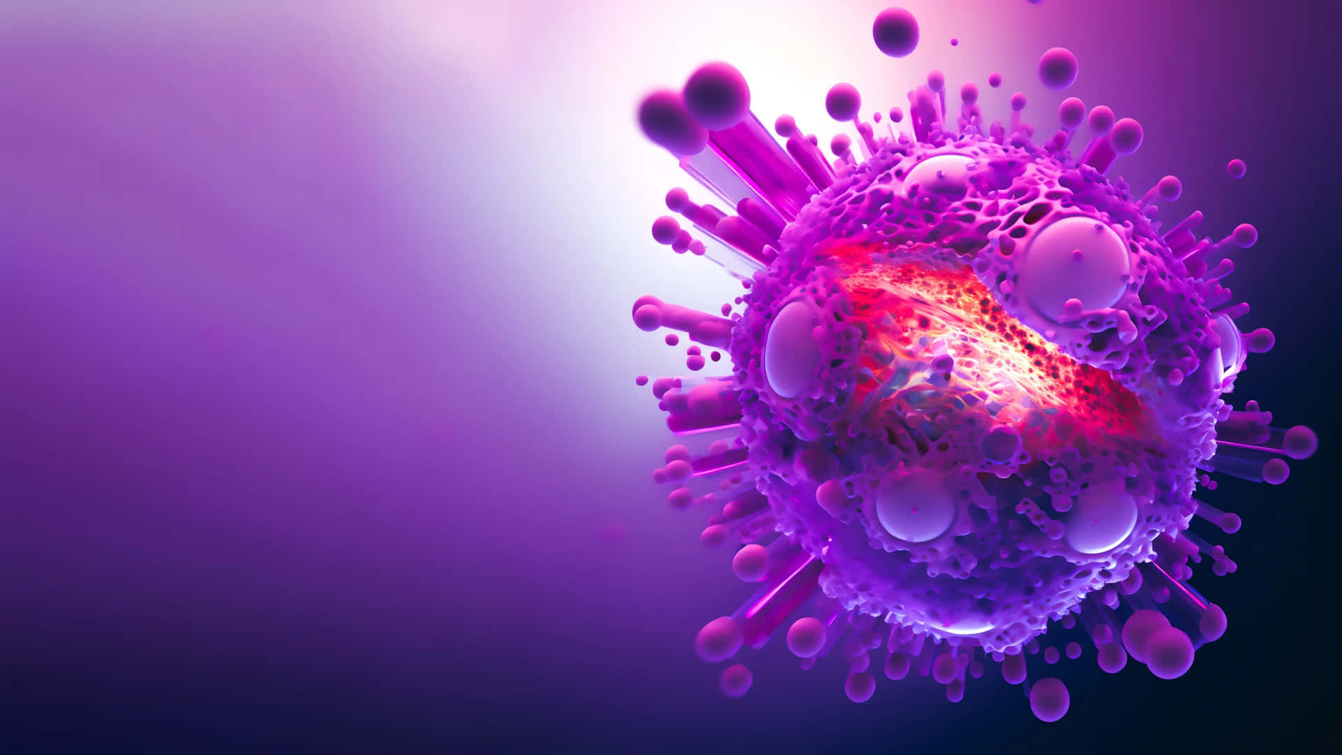 Vibrant Virus Particle Illustration Wallpaper