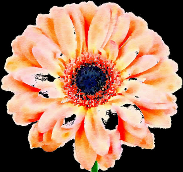 Vibrant Watercolor Flower Art PNG